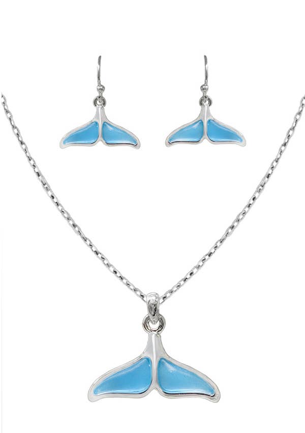 ( Z192 )  SEALIFE  SEAGLASS NECKLACE - MERMAID TAIL