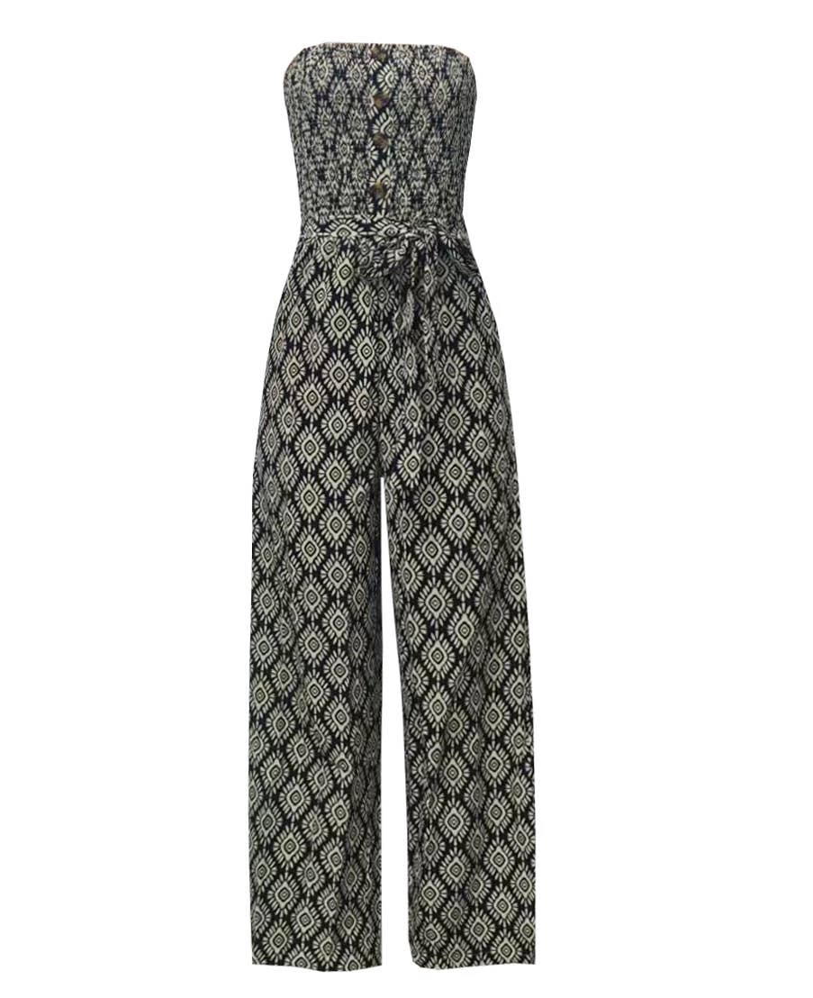 Ethnic Print Bandeau Romper