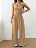 Women's Cross Strap Halter Neck Backless Wide-Leg Jumpsuit – Boho Summer Outfit