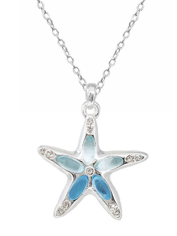 ( Y072 )  SEALIFE SEAGLASS PENDANT NECKLACE - STARFISH