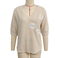 Women's Floral Embroidered V-Neck T-Shirt – Vacation Casual Breathable Top