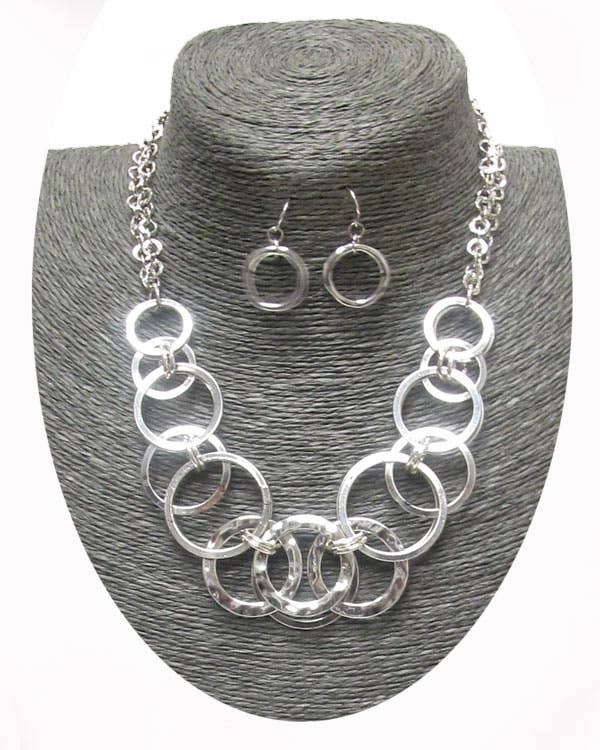 Ring Pendant Necklace Set – Minimalist Boho Circle Necklace Gift