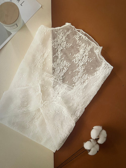 Floral Lace Sheer Mesh Layering See Through Top