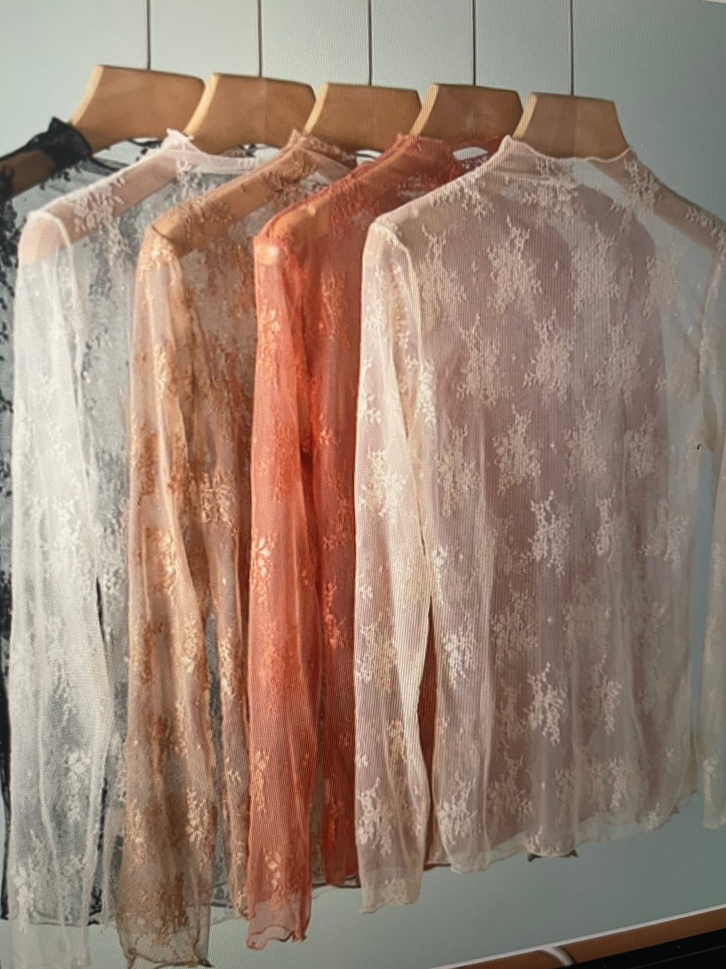 Floral Lace Sheer Mesh Layering See Through Top