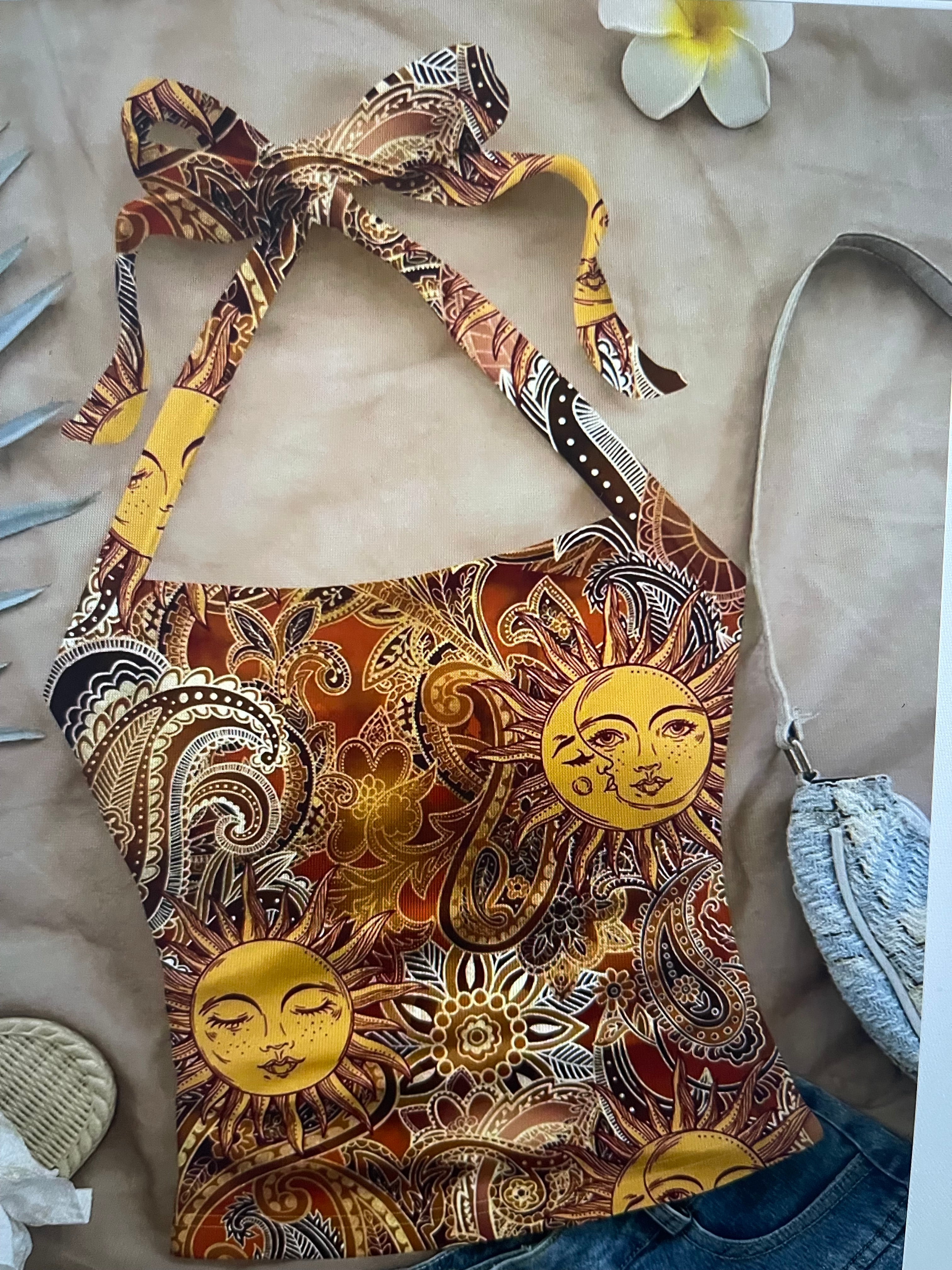 Western Style Vacation Prints Halter Top