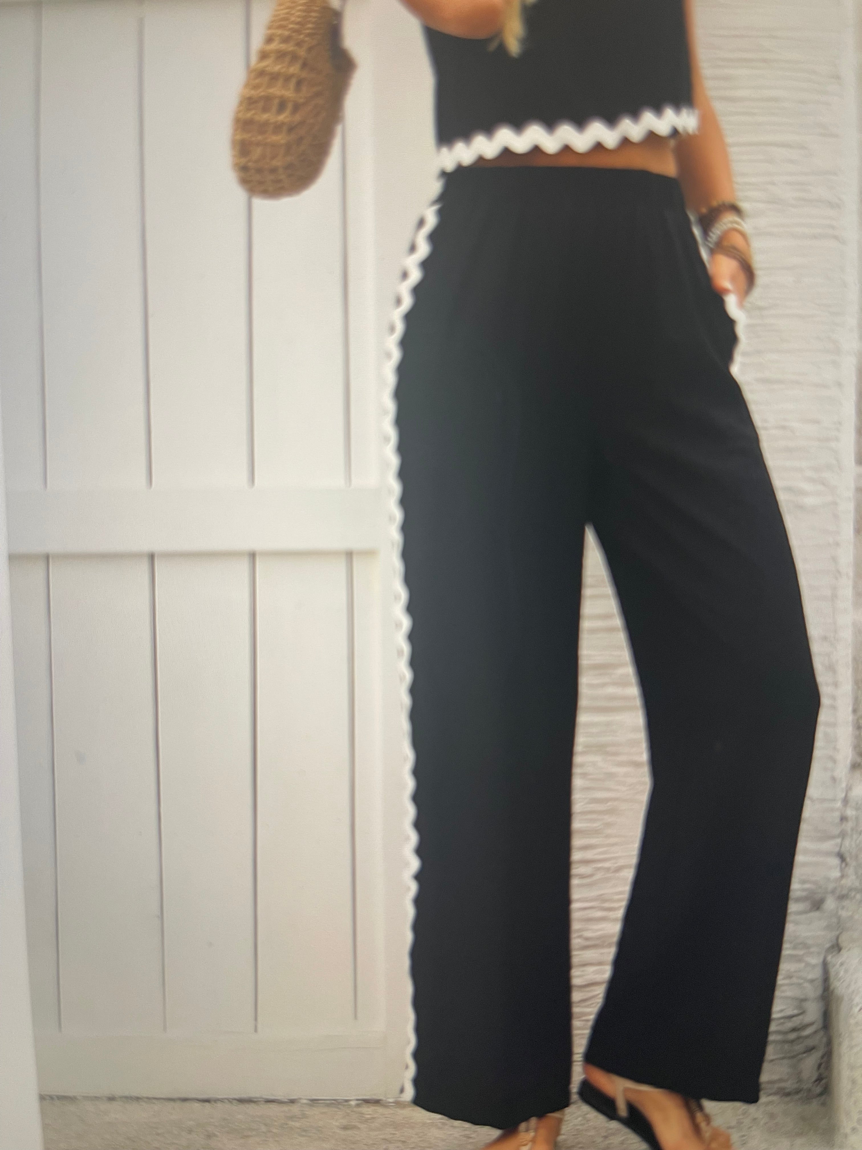 Classic Contrast-Panel Vest Trousers Two-Piece Set
