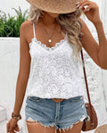 V Neck Paisley Lace Flowy Tank Top