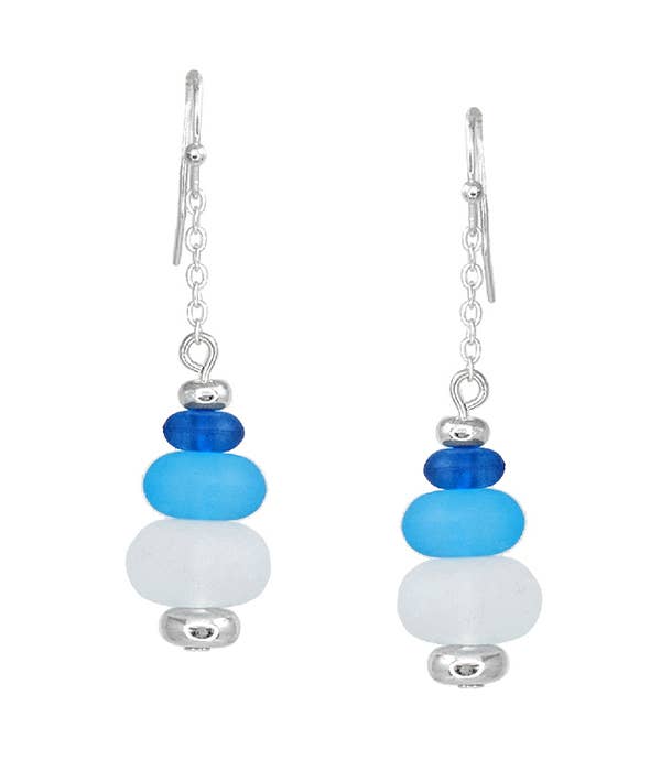 ( Y334 )  SEALIFE THEME MULTI SEAGLASS EARRING