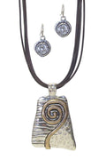 ( #MIX03 )  METAL ART PENDANT NECKLACE SET