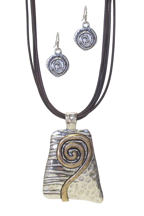 ( #MIX03 )  METAL ART PENDANT NECKLACE SET