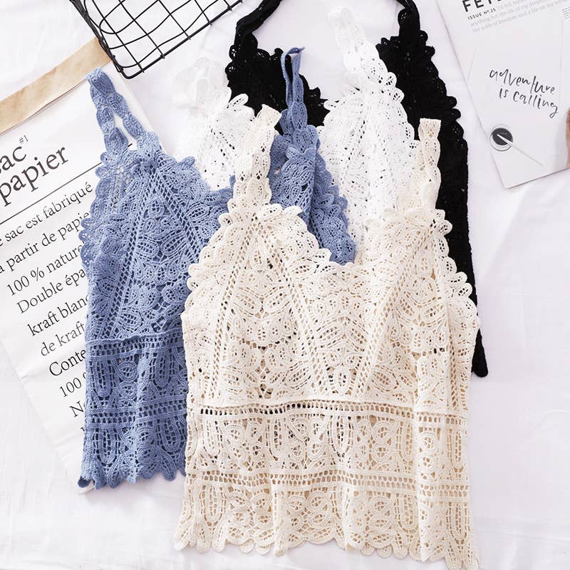 Bohemia Crochet Lace v-neck tank top
