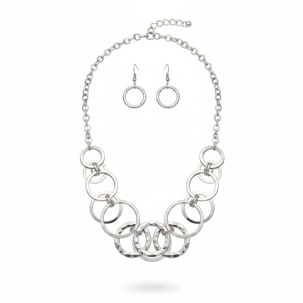Ring Pendant Necklace Set - Minimalist Boho Circle Necklace Gift