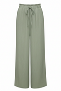 Women's Textured High-Waist Wide-Leg Pants - Drawstring Relaxed Trousers